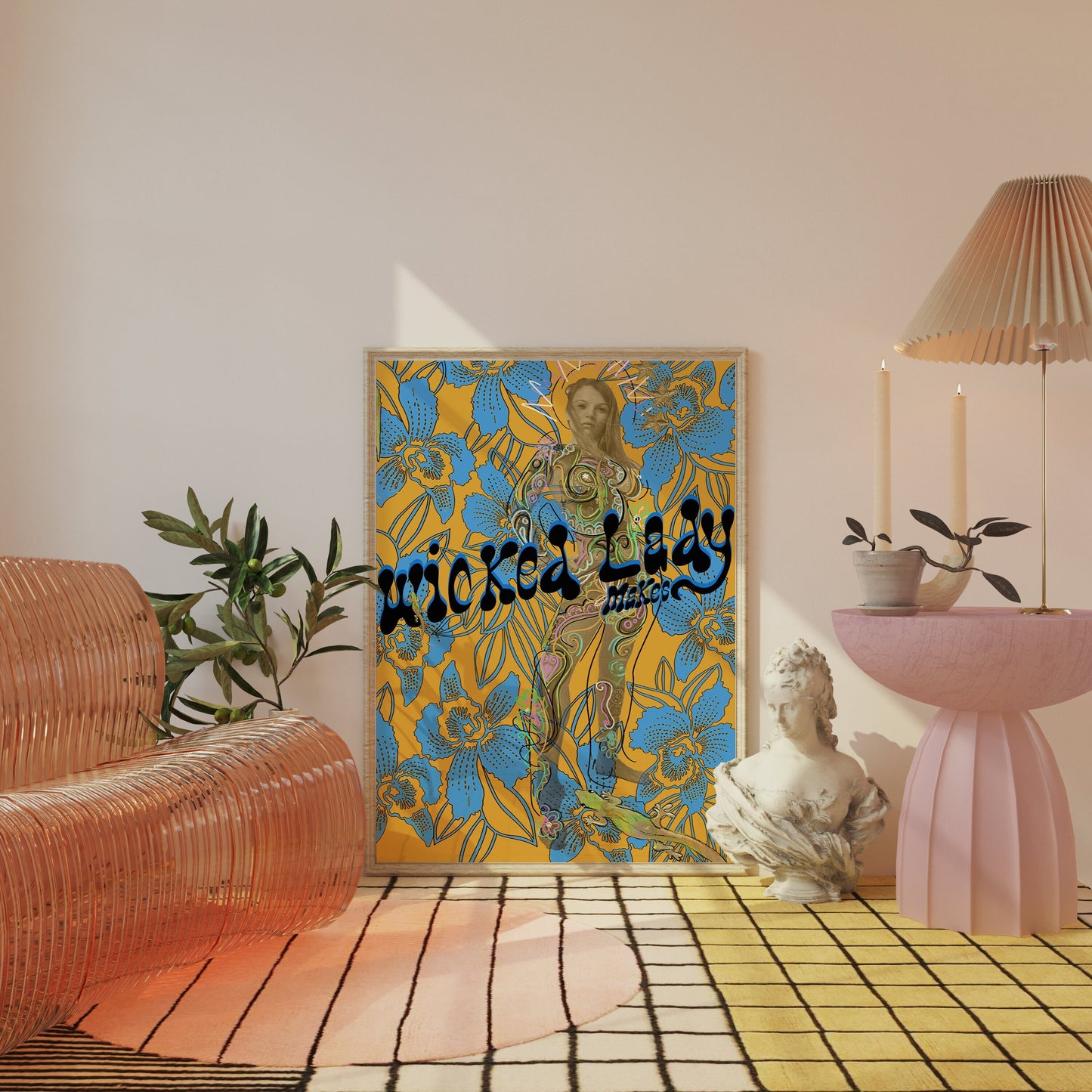 Wicked Lady Lady Digital Print | Abstract Art Gallery Aesthetic Art Prints Maximalist Decoration illustration Posters Bar Cart Art Dorm Decor