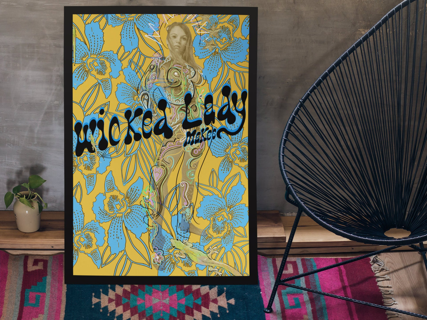 Wicked Lady Lady Digital Print | Abstract Art Gallery Aesthetic Art Prints Maximalist Decoration illustration Posters Bar Cart Art Dorm Decor