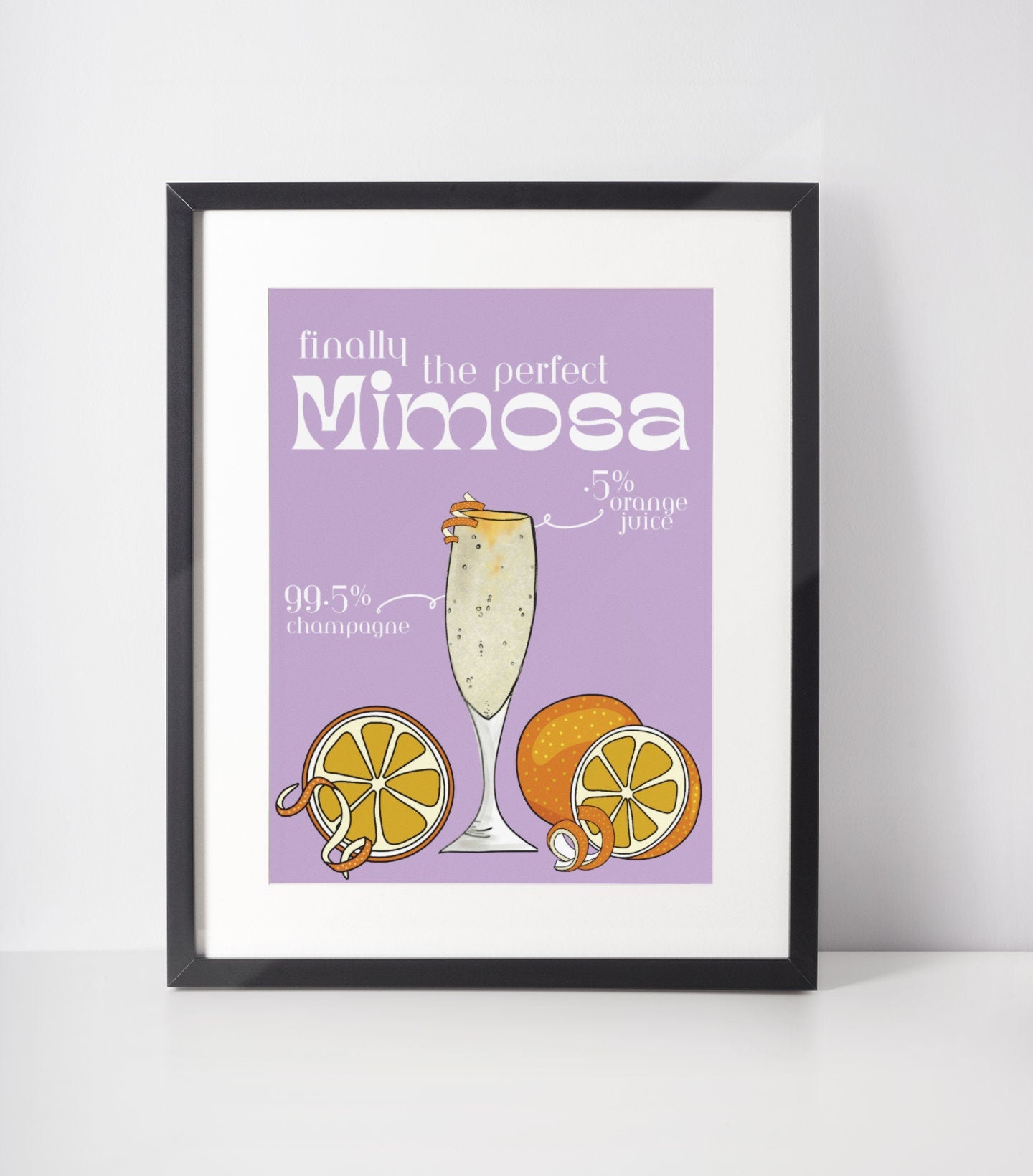 99% Champagne Mimosa Digital Print, Bar Sign, Bar Cart Art, Apartment Decor Aesthetic, Trendy Posters, Mid Century Modern, Wall Decor, Best Selling Art, Bar Cart Art