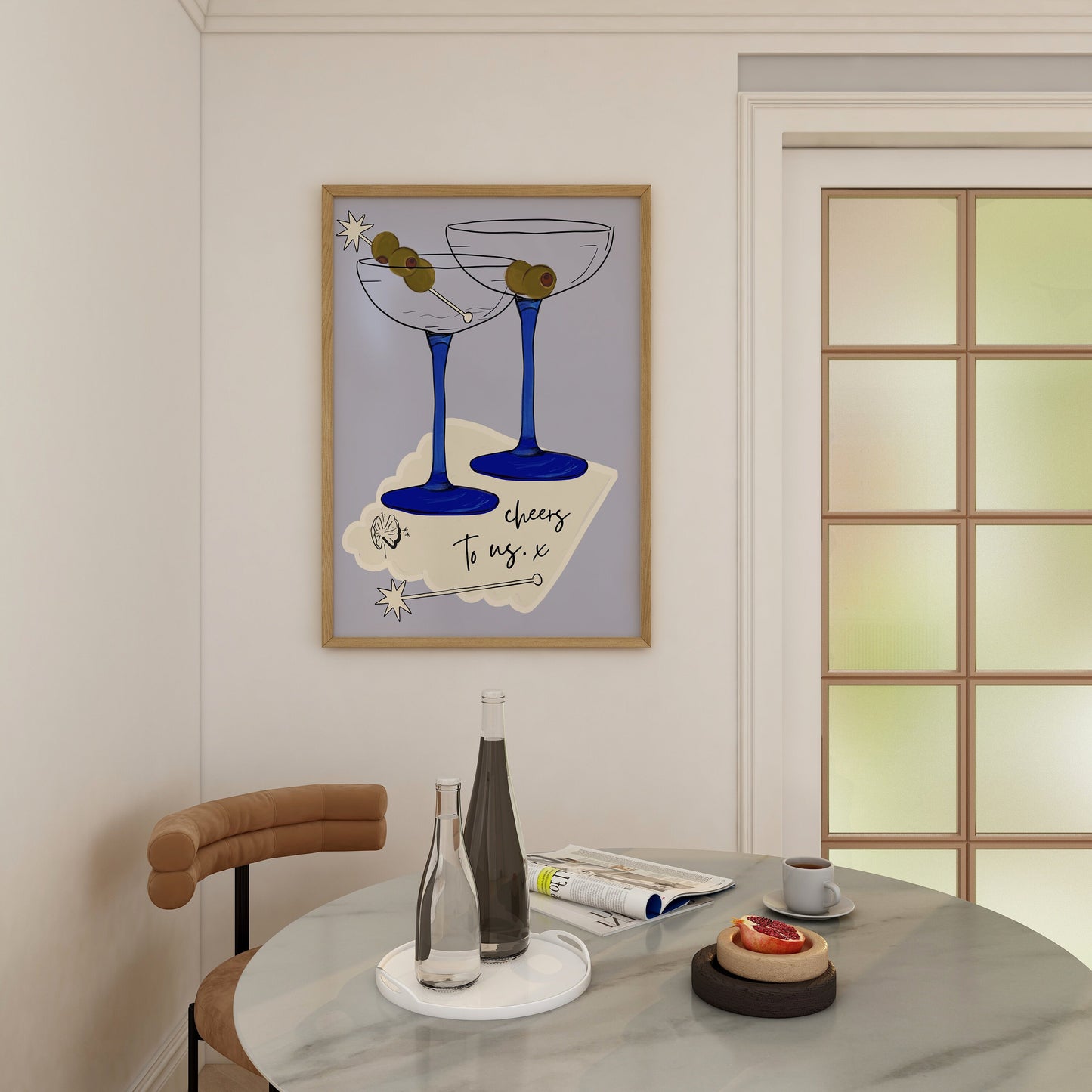 Cheers To Us Martini Digital Print, Coquette Decor, Kitchen Decor, Bar Cart Art, Bar Cart Aesthetic, Bar Cart Print, Cocktail Napkin Wall Art