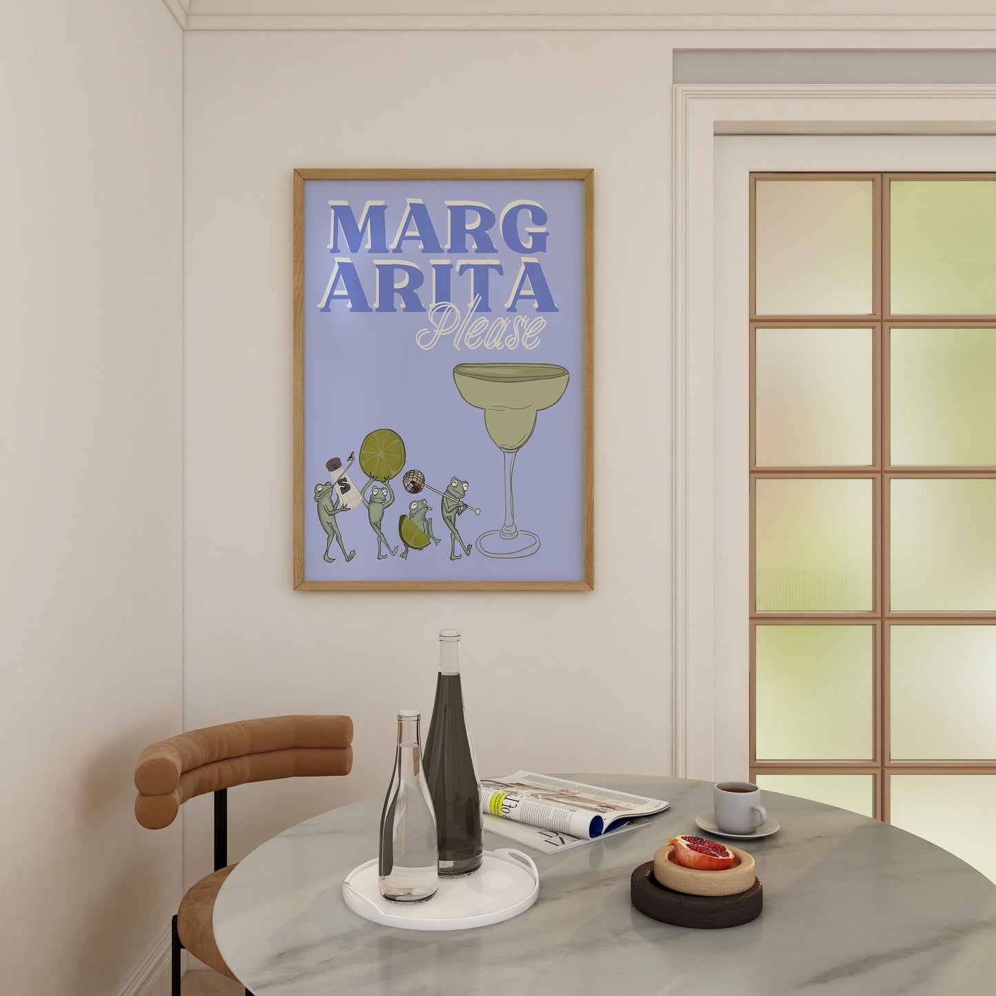 Retro Margarita Frogs Digital Print, Alcohol Prints, Bar Cart Art, Bar Printable Art, Cocktail Wall Art, Kitchen Wall Decor, Margarita Print