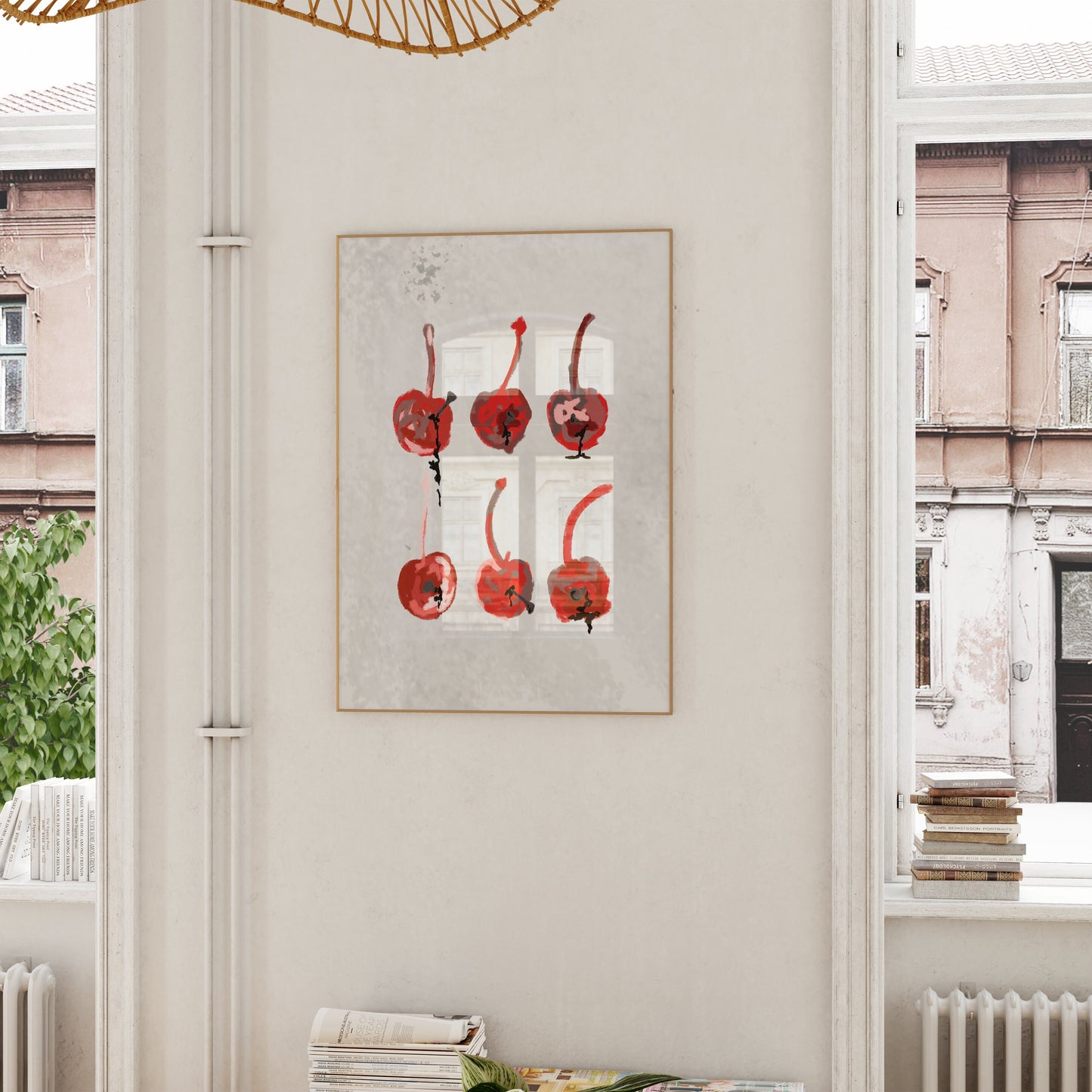 Cherries on Display Digital Print, Food Prints, Bar Cart Art, Bar Printable Art, Cocktail Wall Art, Kitchen Wall Decor, Cherry Print, Abstract