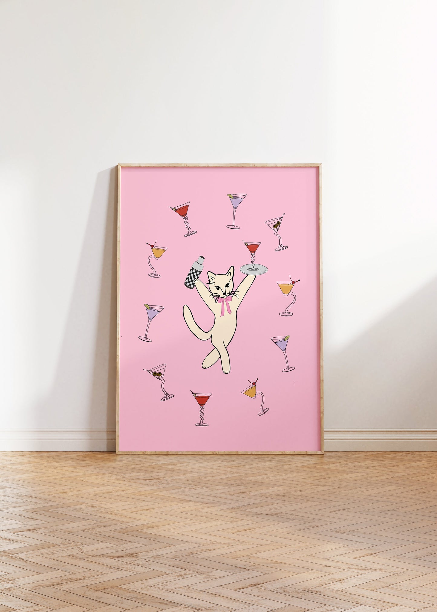 Cocktail Kitten Print