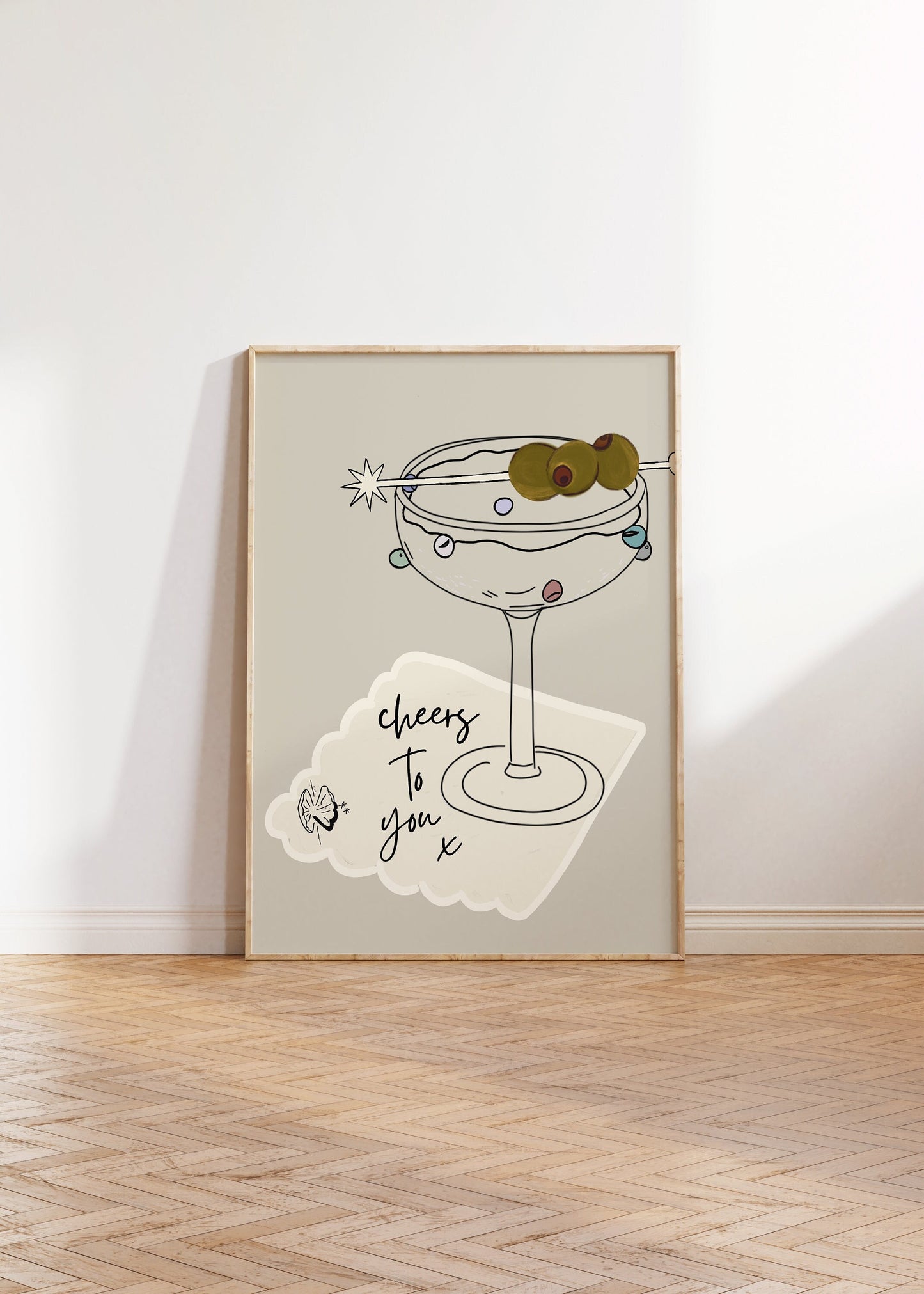 Cheers To You Martini Digital Print, Home Decor, Bar Cart Art, Bar Cart Decor, Alcohol Print, Cocktail Wall Art, Dirty Martini, Martini Glasses